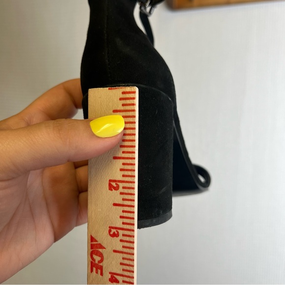 Kenneth Cole New York | 7.5 Black Block Heel Mules Suede Simple Modern - Picture 7 of 7